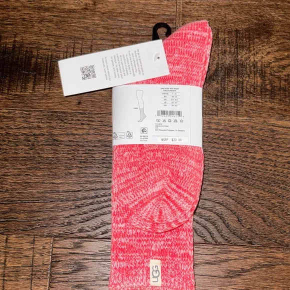 UGG Women's Vibrant Pink Socks - Picture 4 of 4